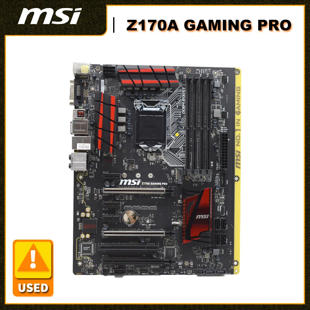 

MSI Z170A GAMING PRO Motherboard LGA 1151 Intel Z170 Core i7 i5 i3 cpus DDR4 2133MHz 64GB PCI-E 3.0 M.2 ATX Desktop Placa-mãe