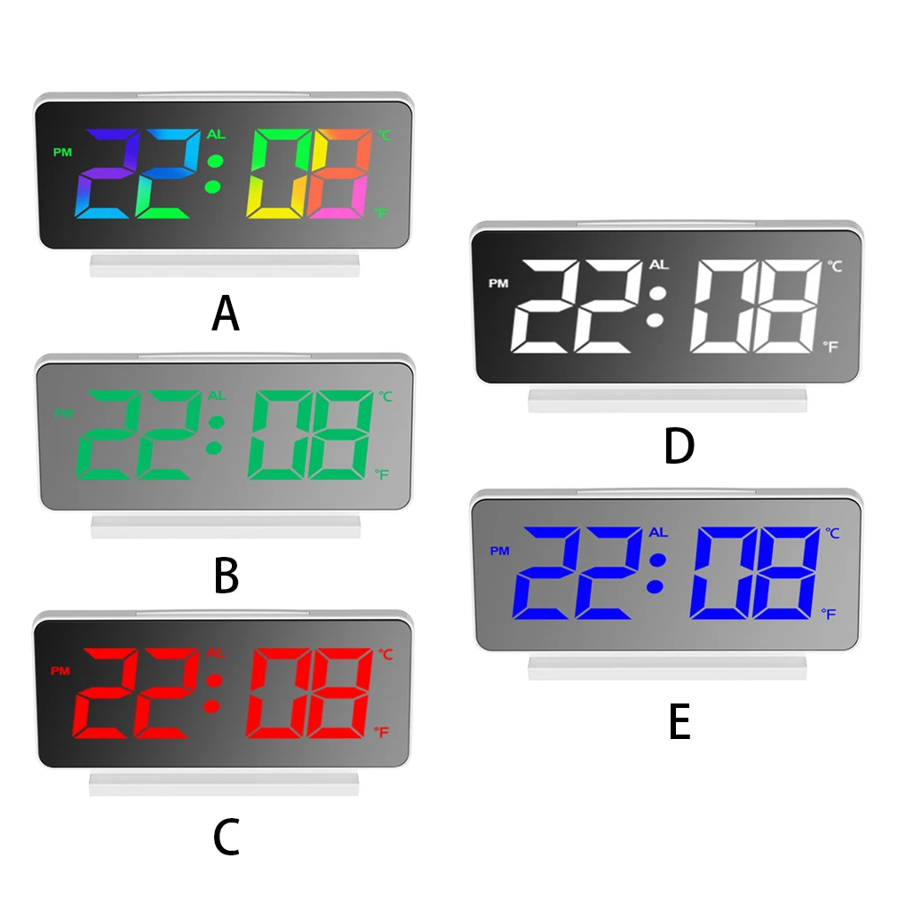Led Bedroom Thermometer Snooze Dimming Decoration Clocks