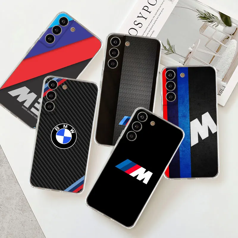

Luxury Sport Lines BMW Brand Soft Clear Case For Samsung Galaxy S23 Plus S21 FE Note 20 Ultra S20 S10 Silicone Shockproof Cover