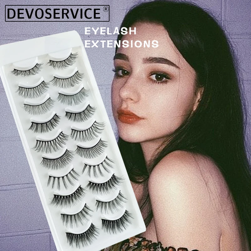 

DEVOSERVICE 6/10Pairs 6-21mm Mink Lashes 3D Dramatic False Eyelashes Faux Cils Make Up Eyelash Extension Supplies Maquiagem