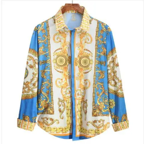 

Wholesale Luxury Royal Shirt Men Casual Slim Fit Long sleeve