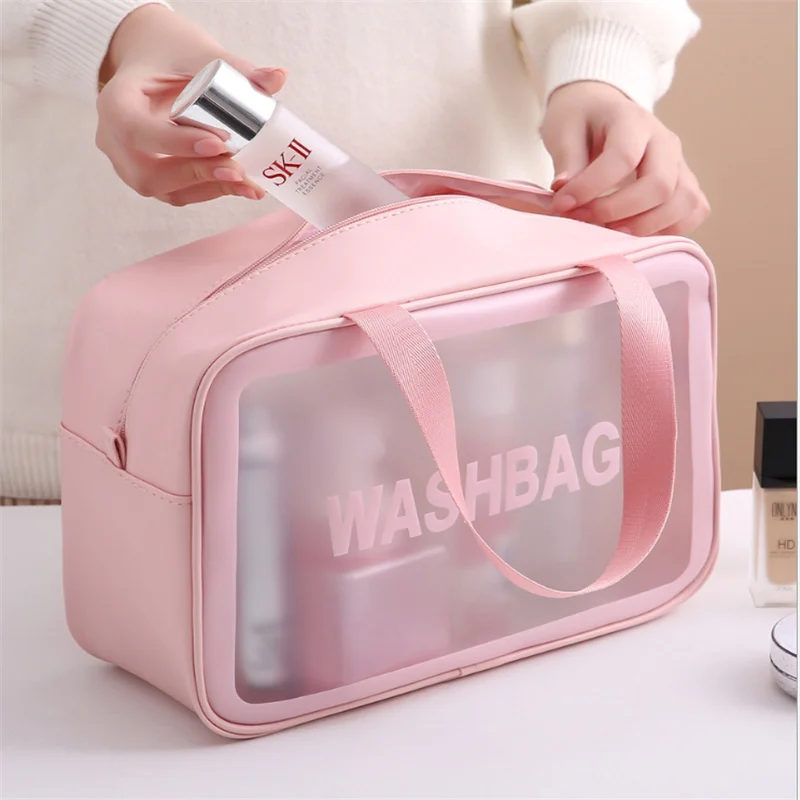 

Женская портативная дорожная сумка для мытья, женская прозрачная водонепроницаемая сумка для хранения косметики, вместительный косметический Органайзер