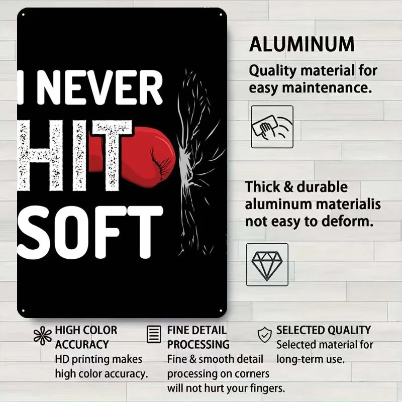Металлический постер I Never Hit Soft Sports клубный Американский винтажный металлический