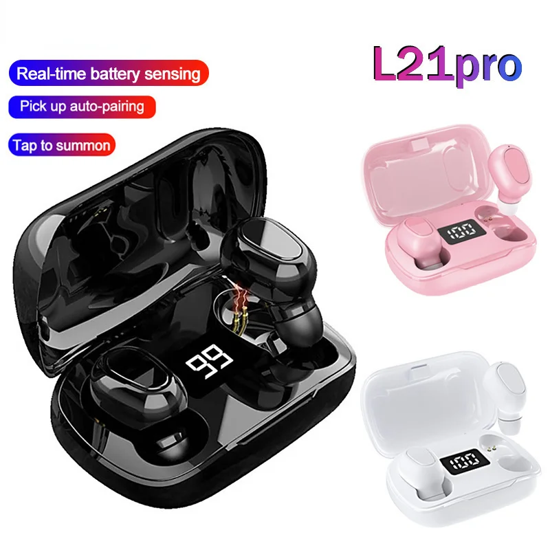 L21 Pro TWS Bluetooth Wireless Headphones Waterproof Stereo In-Ear Sports Headsets For Iphone/Oppo/Huawei/Xiaomi Music Earphones