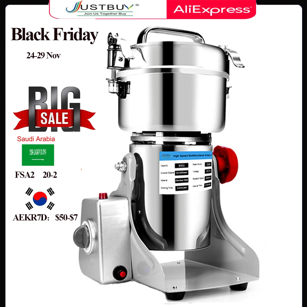 

Good Quality 800G Herb Coffee Grinder Machine Grain Spices Mill Medicine Wheat Mixer Dry Food Grinder