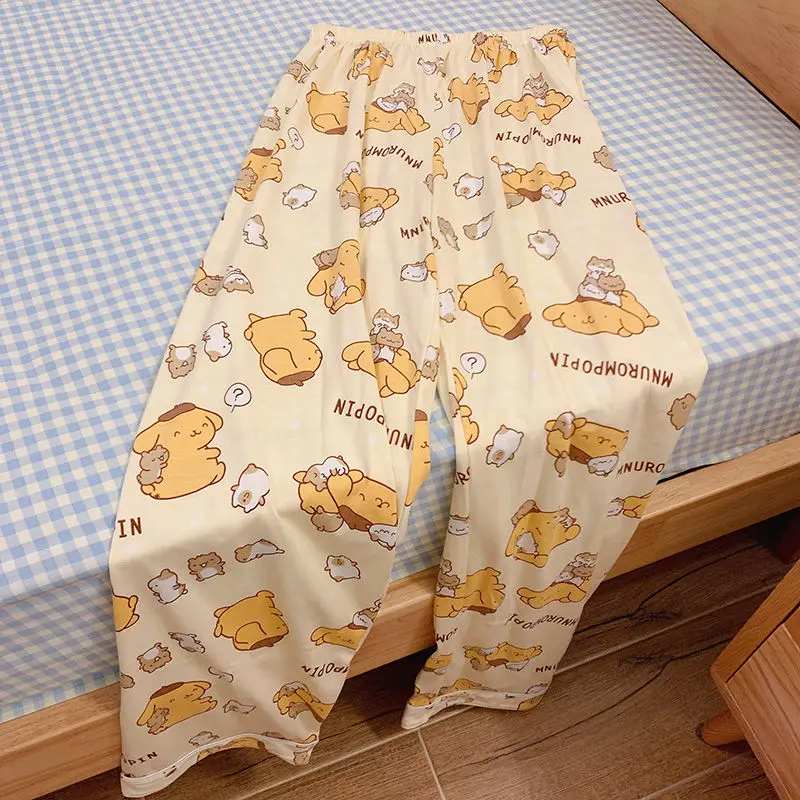 Новинка пижамные брюки Sanrio с помпоном пурпурные женская летняя длинная Пижама
