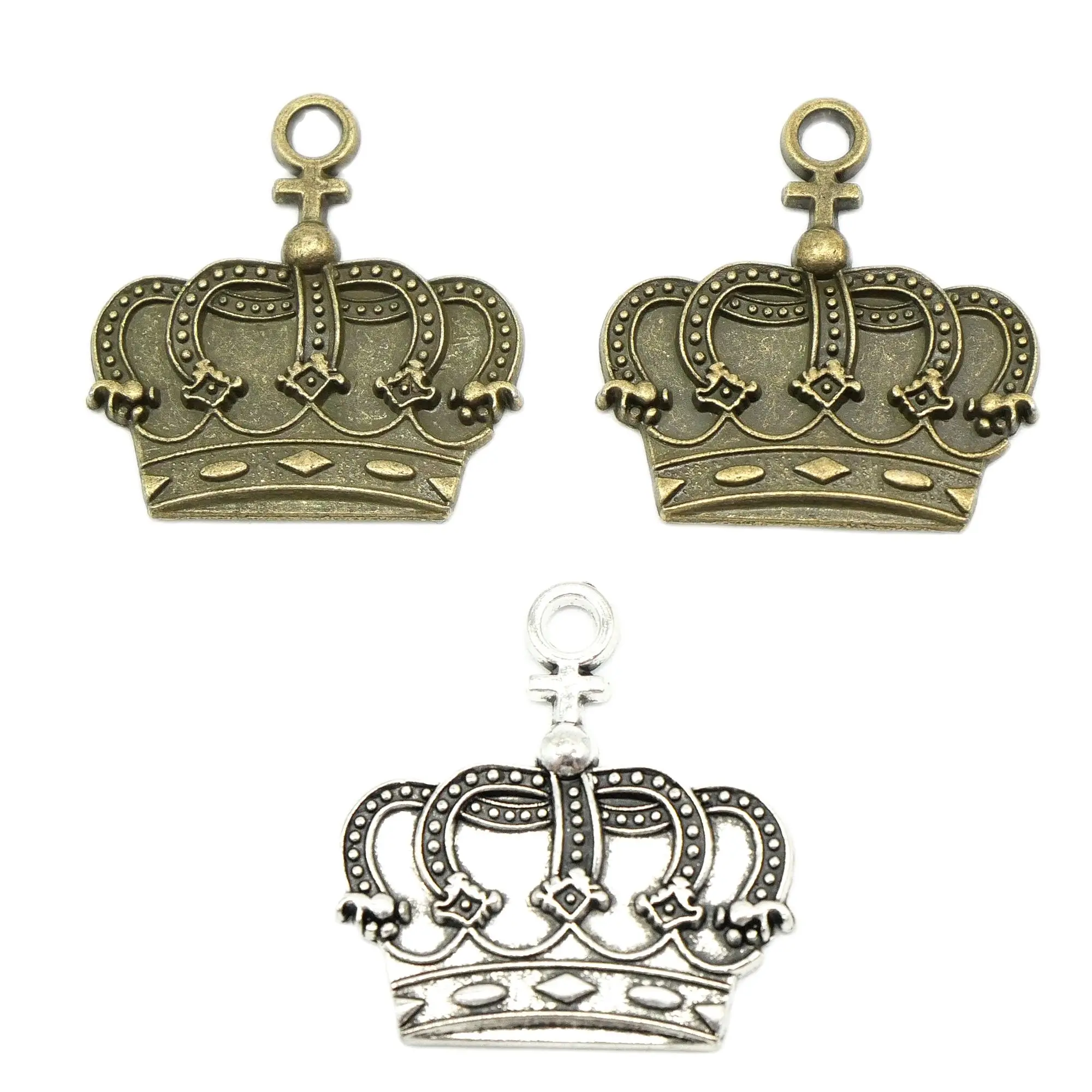 

12 pcs Vintage Crown Pendant Zinc Alloy Accessories Suitable For DIY Jewelry