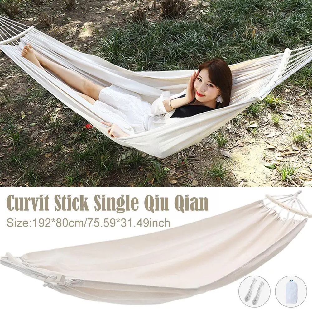 

Outdoor Canva Camping Hammock 240*150cm Upgraded Thickened Hammock Chair Balance Roll Hanging Beam Two Swings Anti Garden W Z3j1