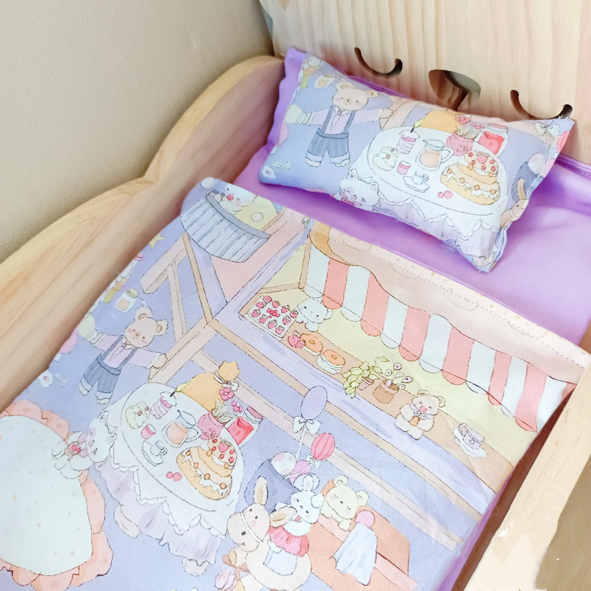 

Постельное белье для шарнирной куклы, хлопковое постельное белье с подушкой (подходит для Pullip,Ob24,Azone,Licca,ICY, jerfish, 1/6 серии кукол)