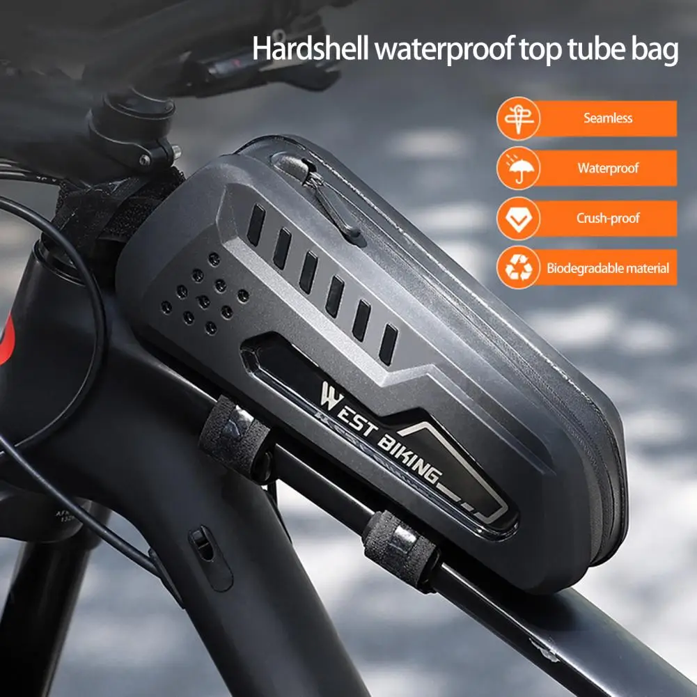 

1 Set Strong Bike Frame Bag Lightweight Front Tube Bag Eco-friendly Useful Reliable Bicycle Bag Storage