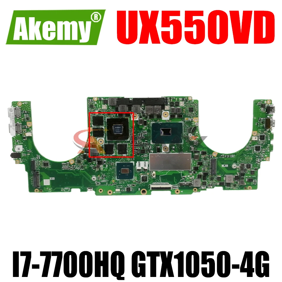 

AKEMY UX550VD Laptop Motherboard For ASUS ZenBook Pro UX550VE UX550VW UX550V Original Mainboard I7-7700HQ GTX1050-4G