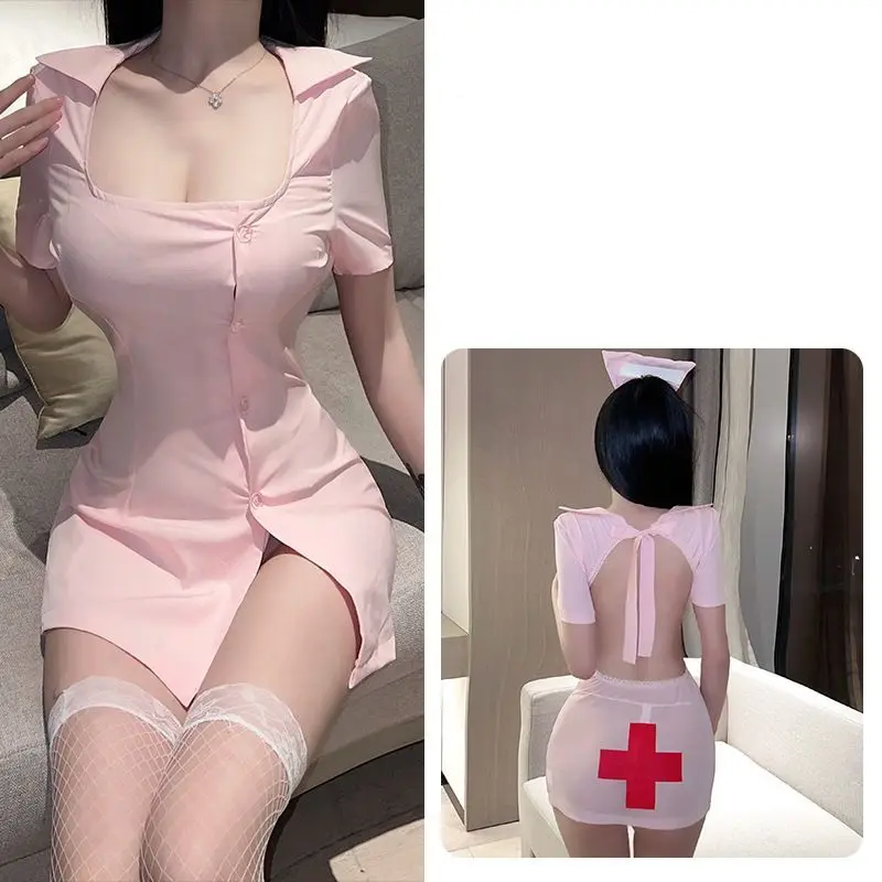 Женская униформа розовое платье удобные и дышащие женские брюки белые ажурные