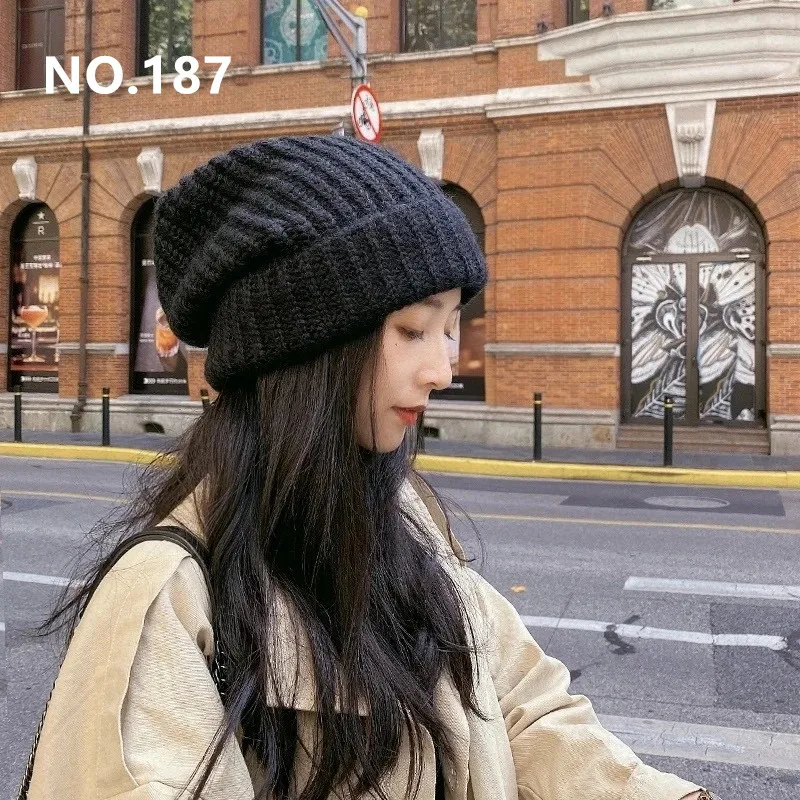 

Warm Knitted Hats for Woman Luxury Brand Men's Knit Skull Cap Women's Autumn and Winter Beanie Hat Outdoor Student Couple Hat