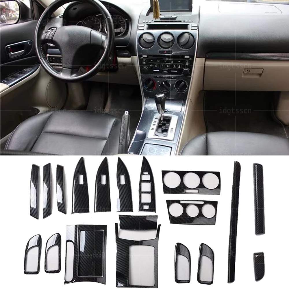 

Car Interior Carbon Fiber Full Set Sticker For MAZDA 6 GG 2006-2015 Accessories Sticker Gear Shift Panel Cover Interior Trim