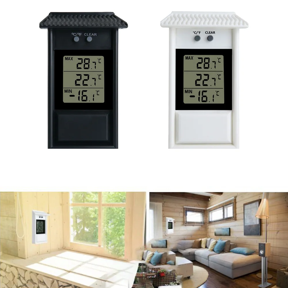 

Цифровой термометр, термометр для использования в помещении и на улице, черный, пластиковый, белый,-20 ~ 50 ℃, 13X8X3,2 см, батарея AAA