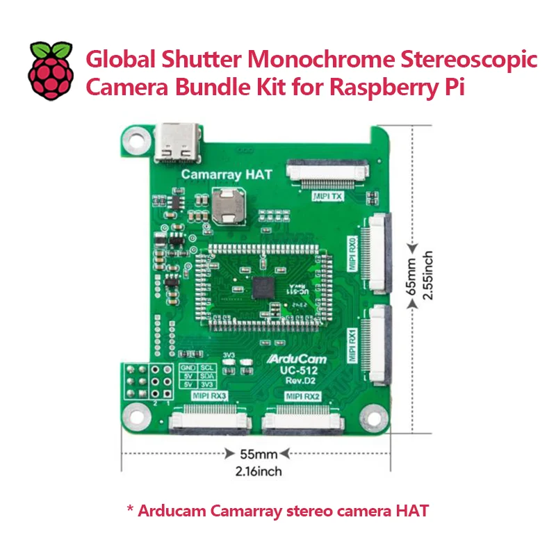 1MP * 2 OV9281 Комплект монохромной стереоскопической камеры с глобальным затвором