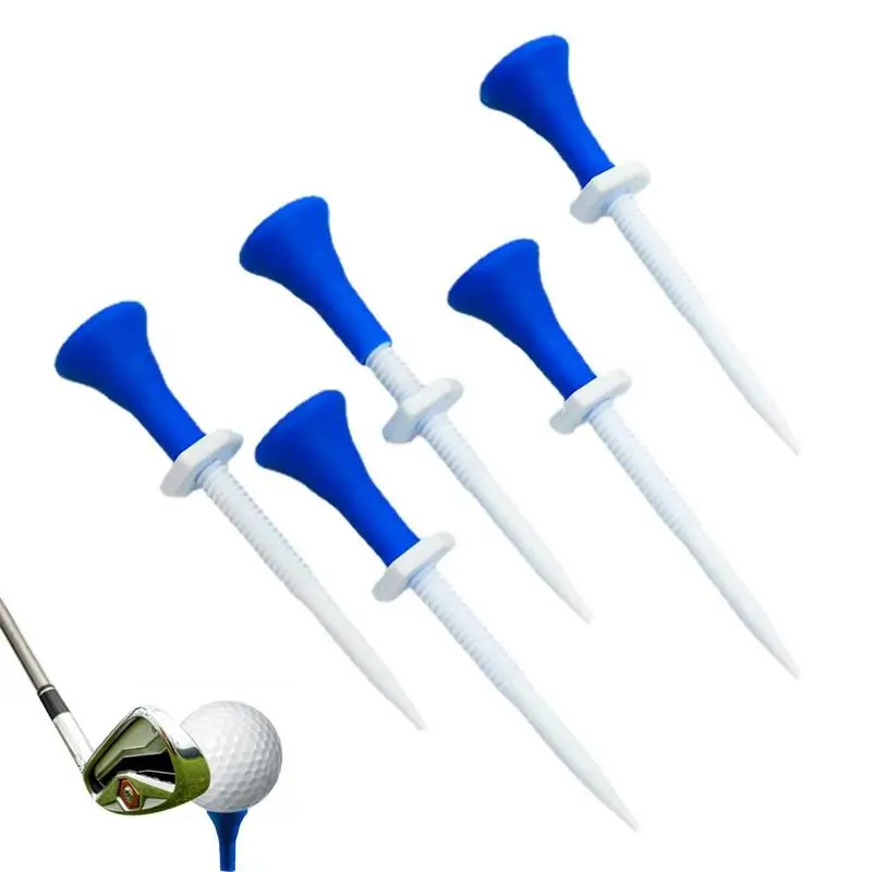 

5pcs Golf Tees Adjustable Golf Tees With Hexagon Nut Height Can Be Adjusted Long Golf Tees With Soft Rubber Head For Golfers