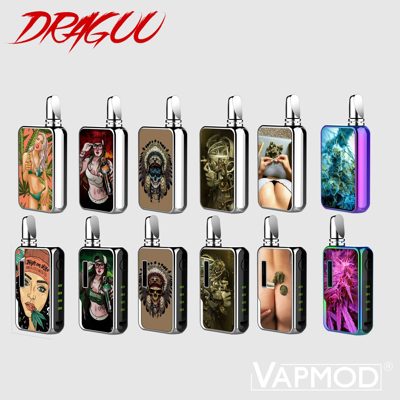 

3D Box Vape Kits Vapmod Preheating 650mAh Battery Mod Vaporizer Box Variable Voltage Battery For 510 Thick link Cartridges Tanks