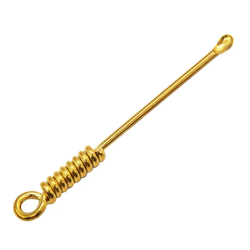 

Handmade Brass Spiral Shape Smoke Pipe Ear Cleaner Earwax Spoon Earpick Portable Keychain Pendant Tool Accessories