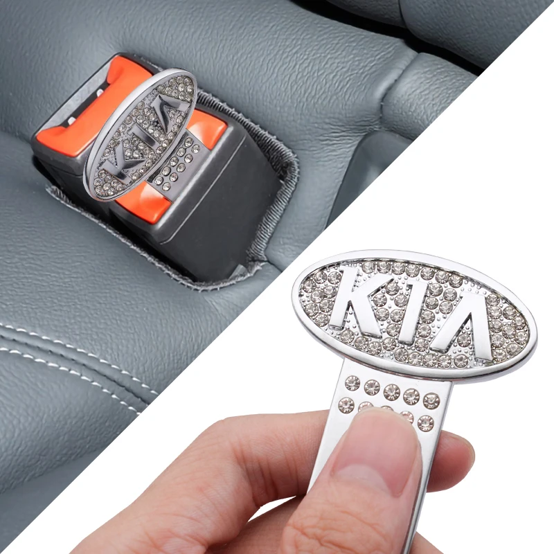 

Car Metal Emblem Diamond Styling Seat Belt Buckle Accessories For KIA Sportage Sorento Optima Cerato Picanto Rio Ceed Soul K3 K5