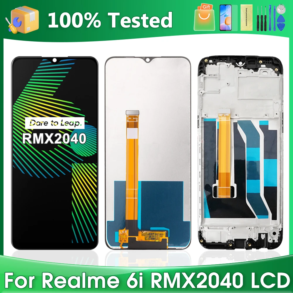 Оригинальный ЖК-дисплей Realme 6i 6,5 дюйма для Oppo Realme 6i RMX2040, сенсорный экран, дигитайзер, сборка, запасные части