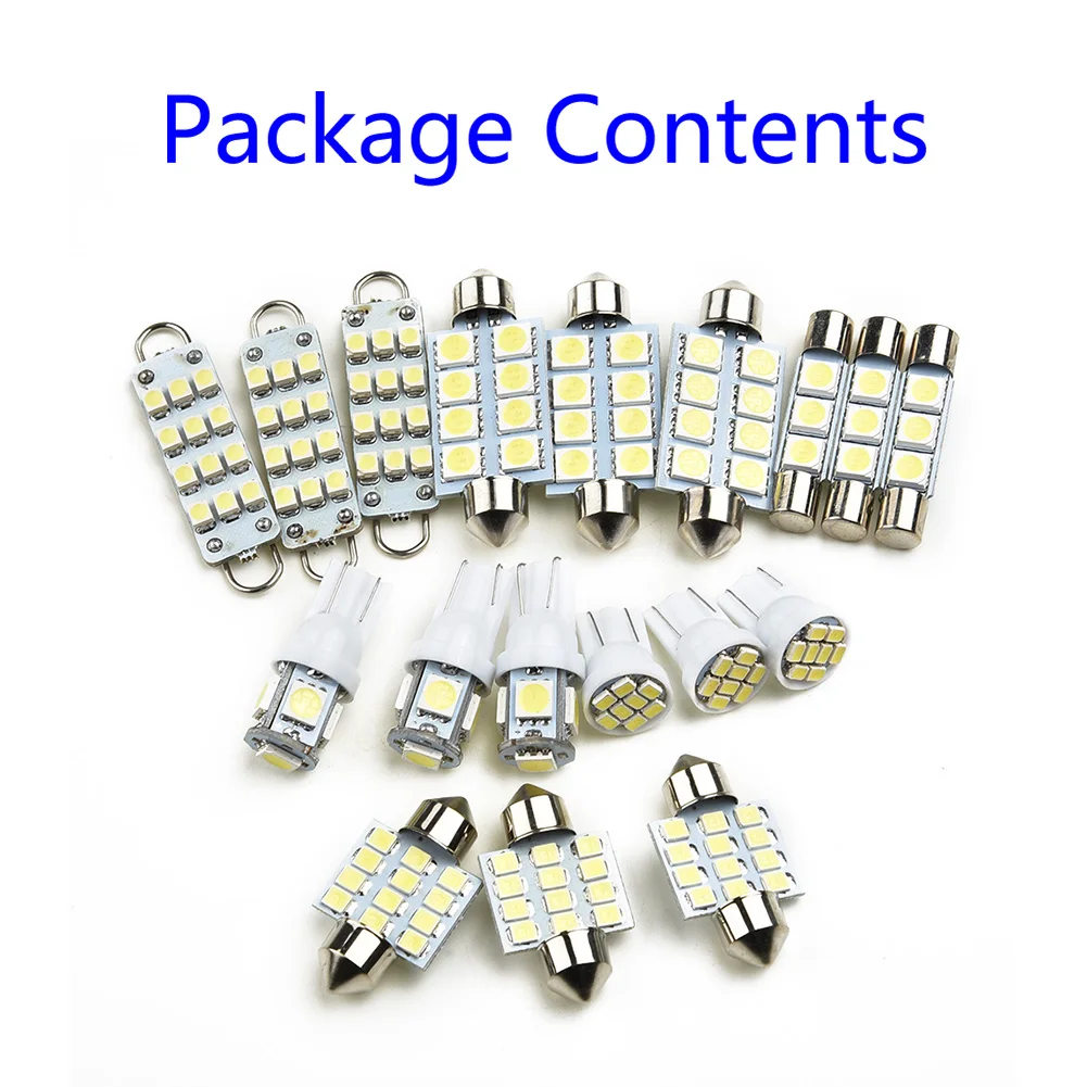 

18pcs White Car Interior LED Car Light Kit 12V 6000K Super Bright Suitable For Car Hood Trunk 5050-SMD LED Ceiling Light Kit