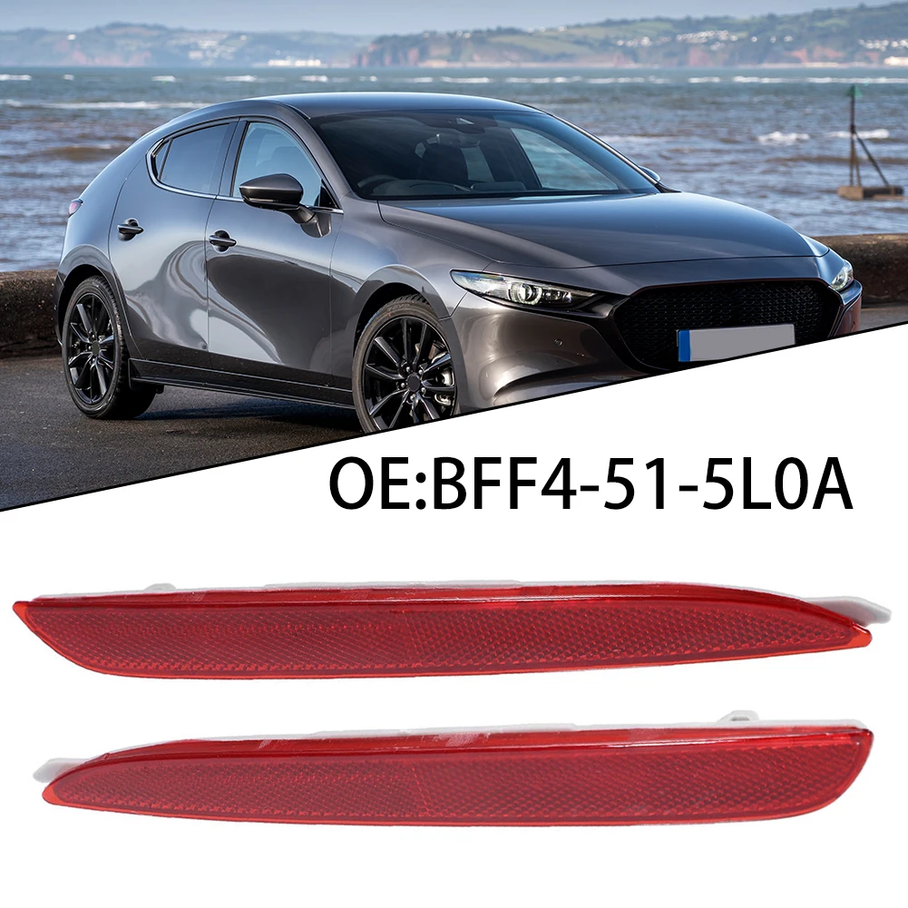

2PCS Car Tail Rear Bumper Reflectors Fog Lamp Light For MAZDA 3 2009-2013 Red Plastic BFF4-51-5L0A Rear Bumper Reflective Sheet