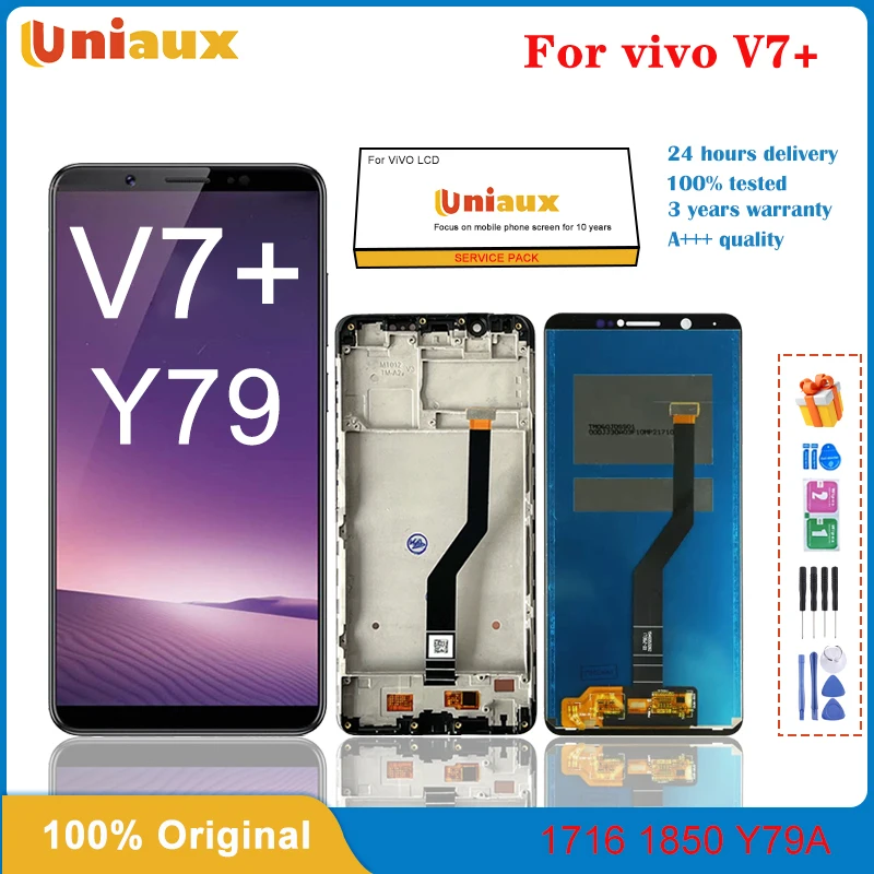 ЖК-дисплей для Vivo Y79 V7 Plus, 5,99 дюймов, 1716, Y79A, кодирующий преобразователь сенсорного экрана в сборе, запасной, 1850