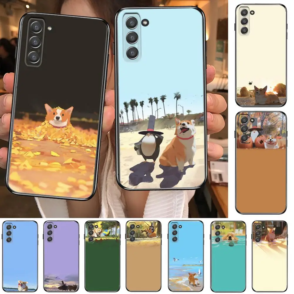 

Cute Dog Illustration Phone Cover Hull for SamSung Galaxy S6 S7 S8 S9 S10E S20 S21 S5 S30 Plus S20 Fe 5G Lite Ultra Edge