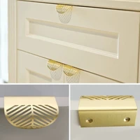 leaf shape brass gold cabinet pulls furniture handles kitchen door handle copper drawer pull knobs cupboard handle