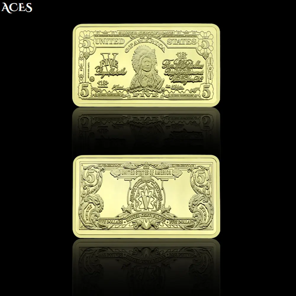 

1975 Years American Five Dollars GOLD Bar Collectibles Metal Relief Craft Art Worth Collection Commemorative Coin In Capsule