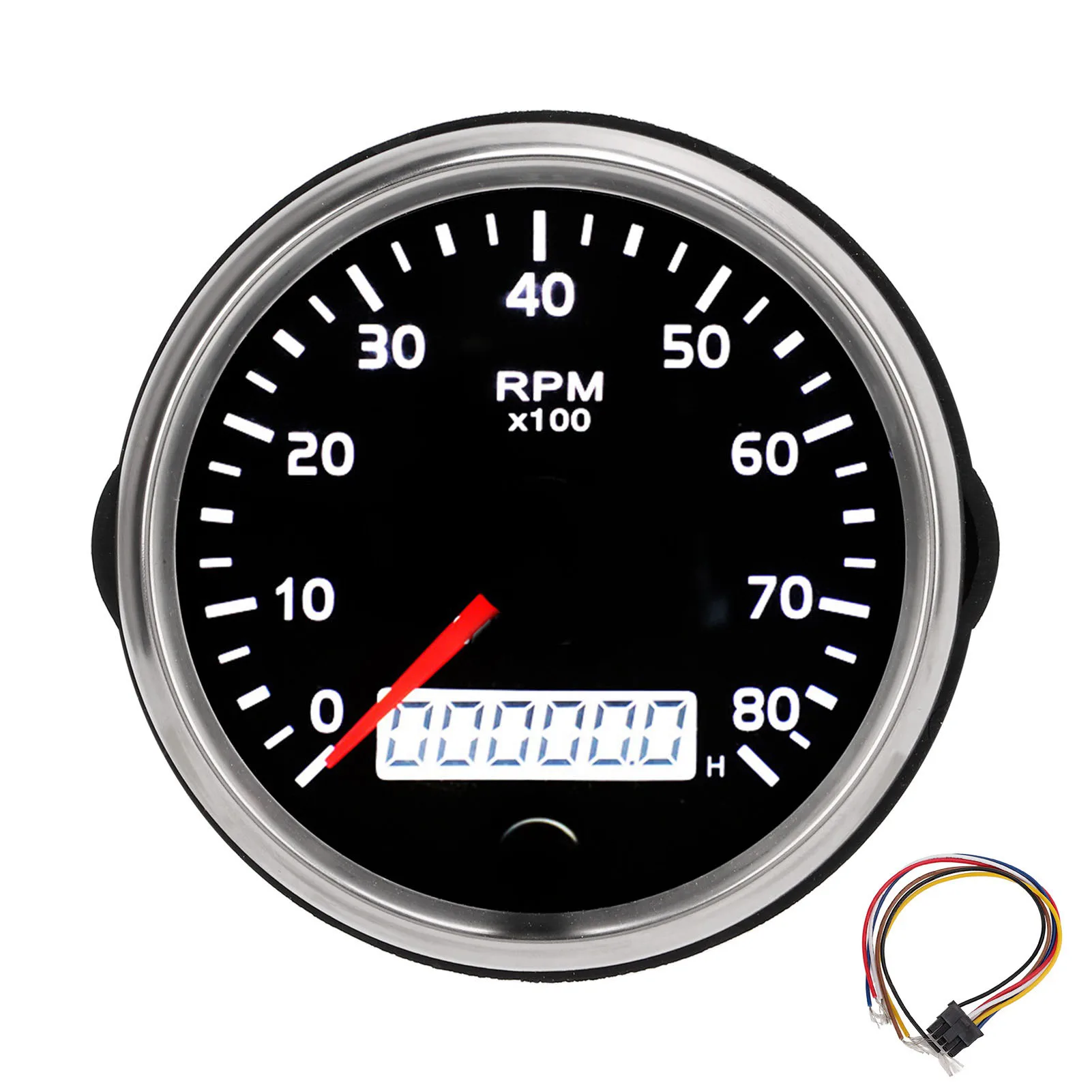 

85mm Pointer Tachometer 0‑8000rpm LCD Display Universal for Car Truck Boat Diesel Gasoline Engine 9‑32V