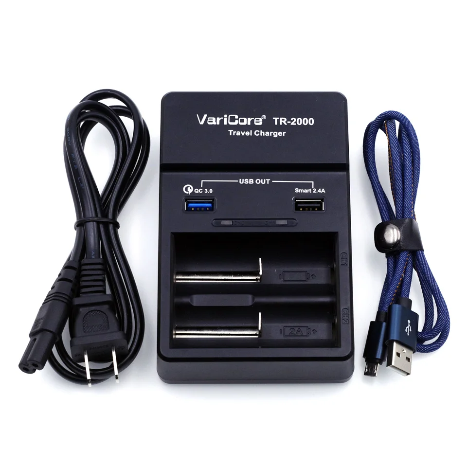 VariCore TR-2000 Battery Charger and Quick Charge 3.0 for 18650 26650 AA AAA and QC 3.0 / USB 5 V Mobile Devices images - 6