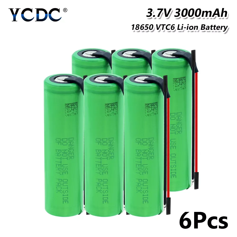

100% NEW 6/8/10PCS Li-ion Battery Us18650vtc6 3.7 V 3000 Mah 18650 Lithium Rechargeable Battery Welding Nickel Sheet Batteries