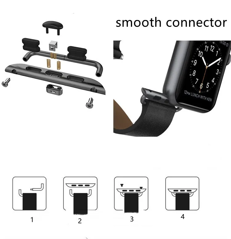 for Apple Watch Connector Smooth High quality for iwatch Strap Buckle Elbow Classic Adapter 4567 Generation Connector Watch Lugs