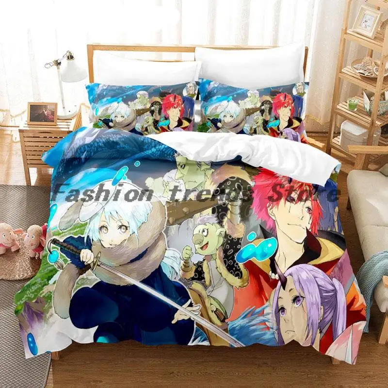 

3D Printed Bedding Set That Time I Got Reincarnated As A Slime Duvet Cover Pillowcase Comforter 2/3pcs Bedclothes Kids Bed Linen