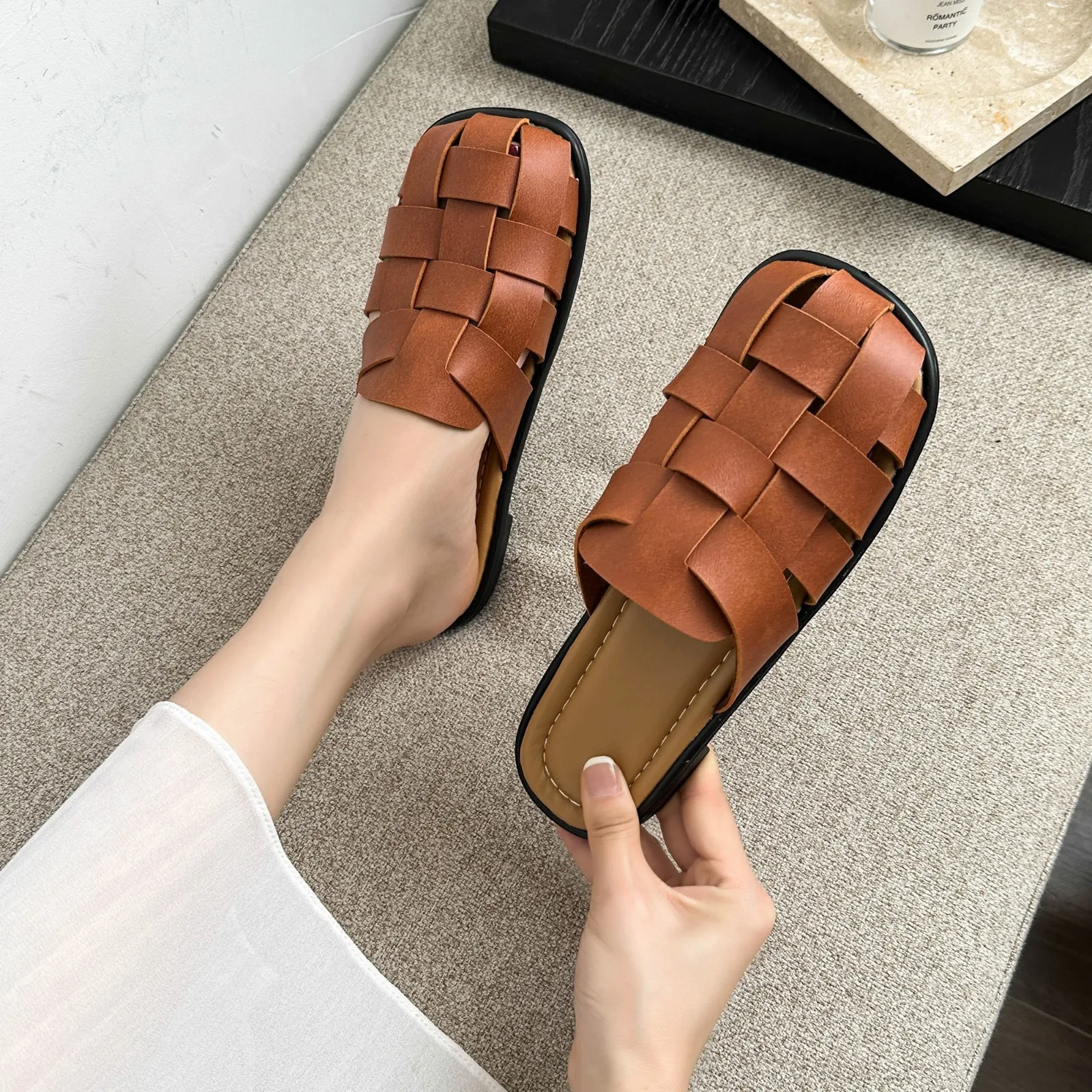 

Flat Sandals Summer Hollow Out Roman Sandals Gladiator Open Toe Casual Beach Ladies Shoes Outdoor Sandalias
