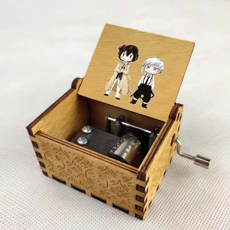 

Music Box Wooden Hand Cranked Boy Girl Birthday Gift Kids Christmas Halloween Gifts For anime Bungo Stray Dogs Cartoon music box