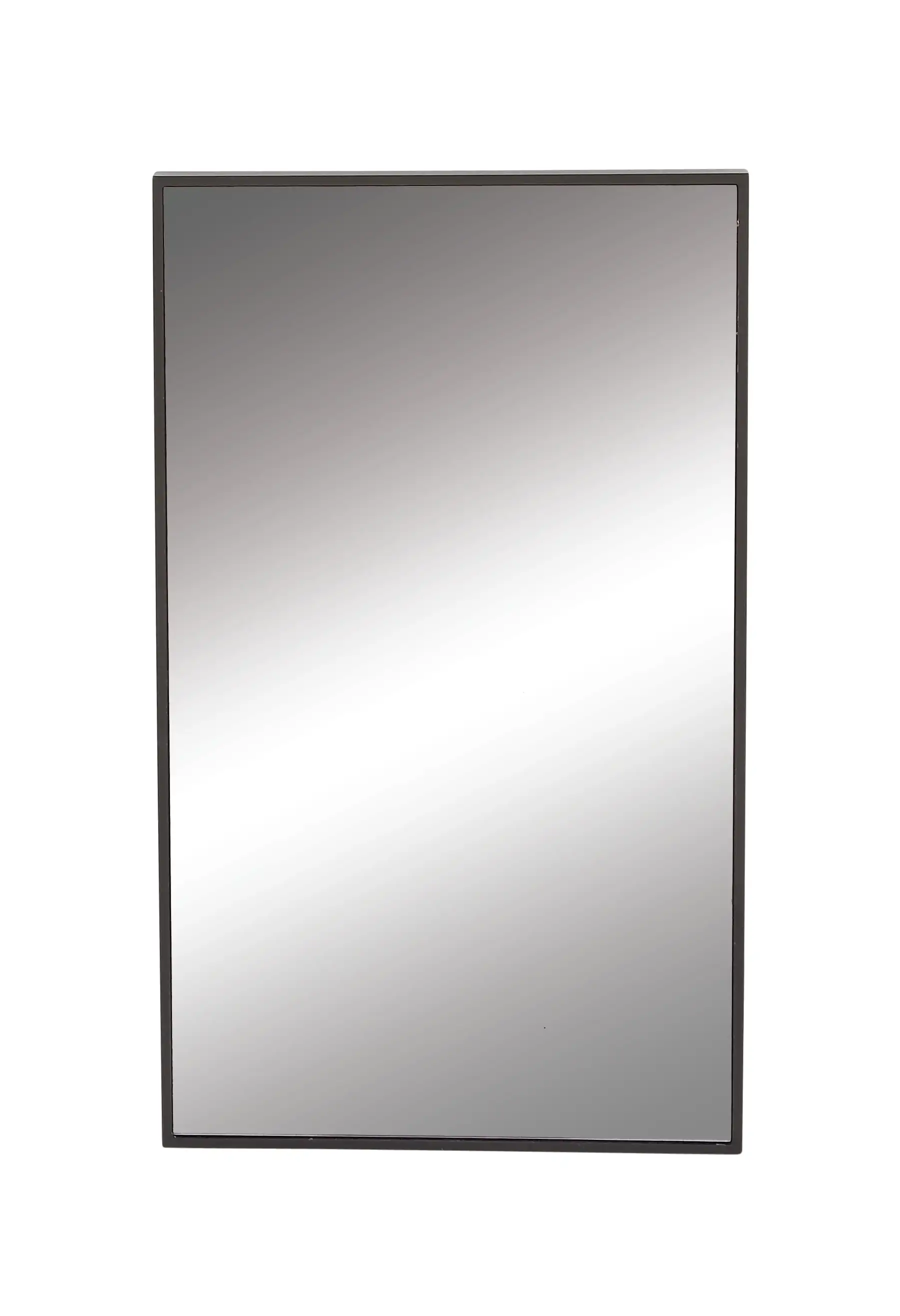 

Contemporary Rectangular Black Wood Wall Mirror, 18"W x 32"H