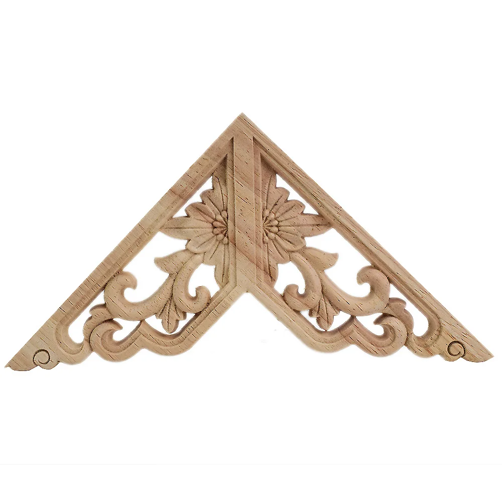 

2/4/8/10PCS 6/8/10/15cm Rectangle Carving Wood Appliques Decal Vintage Decor Furniture Wooden Mouldings Unpainted Decorative