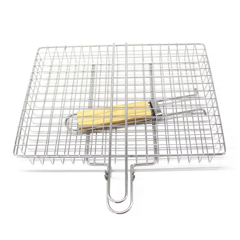 

BBQ Grill Basket Square Grilling Rack Mesh For Outdoor BBQ Accessories For Cooking Pork Beef Broccoli Steak Mutton Potato Fish