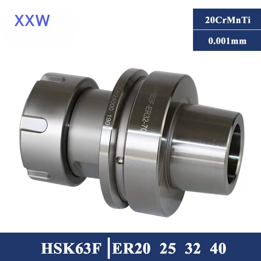 Фото XXW HSK63F Держатель инструмента HSK63F ER20 ER25 ER32 ER40 Держатель инструмента HSK 63F ER Гравировальный деревообрабатывающий станок HSK63F Держатель инструмента №1