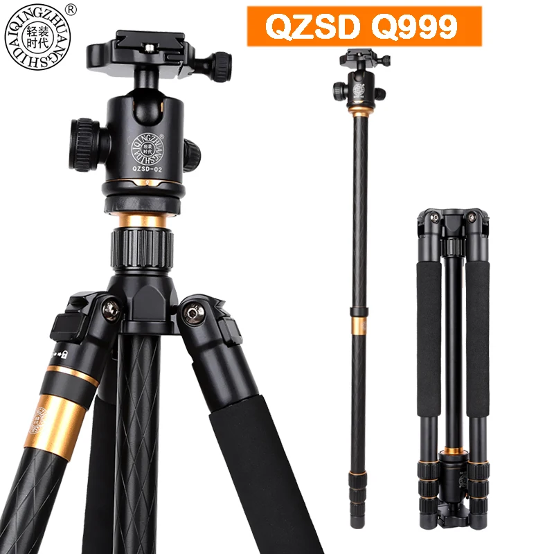 Штатив QZSD Q999 из магниевого алюминиевого сплава, профессиональный портативный монопод с шаровой головкой для цифровой зеркальной камеры