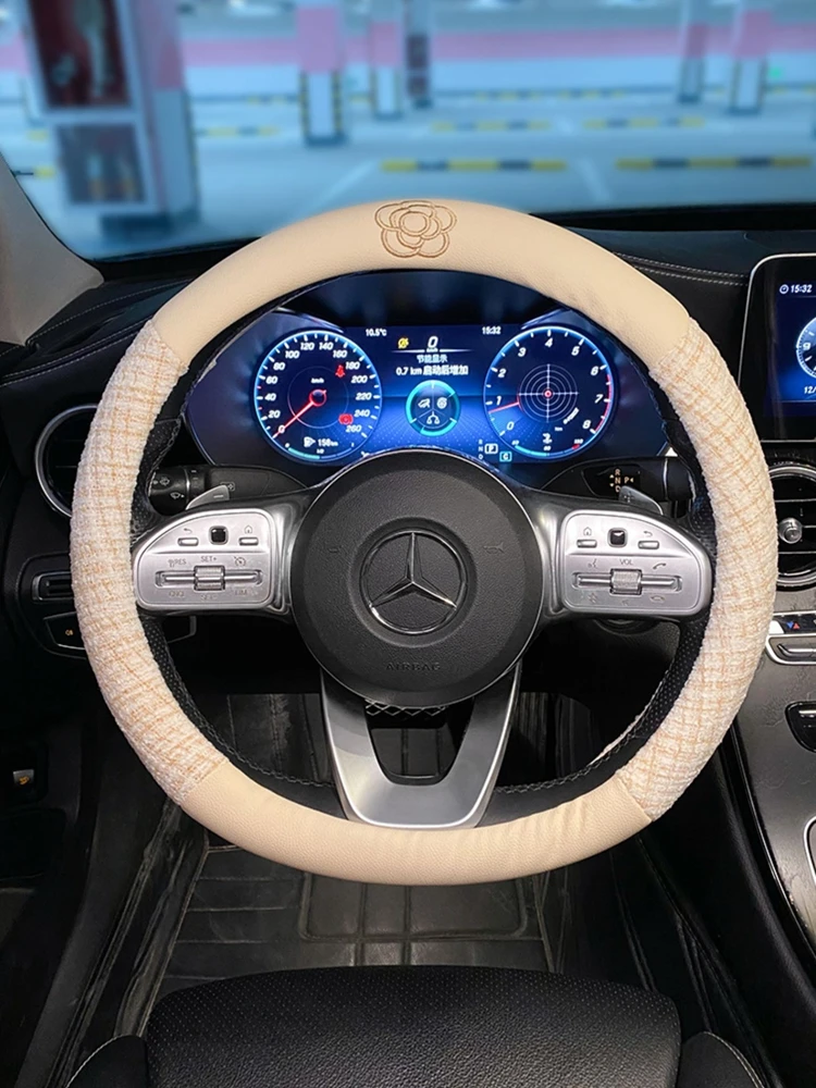 

New Creative Plush Winter Cartoon Flower Anti-skid Cute Fashion Car Steering Wheel Cover Handlebar Cover