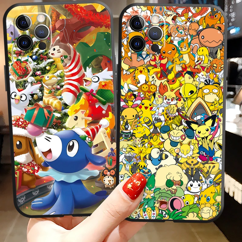 

Pokémon Christmas Phone Cases For iPhone 11 12 Pro MAX 6S 7 8 Plus XS MAX 12 13 Mini X XR SE 2020 Funda Carcasa Coque