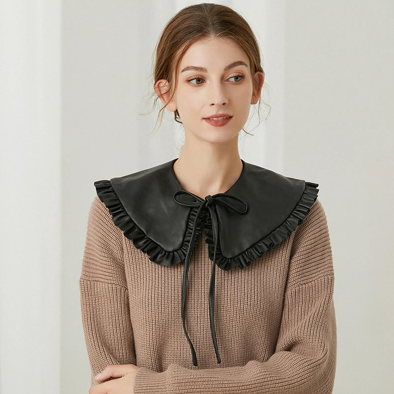 Имитация воротника с передним галстуком белая блузка отворотом съемный воротник