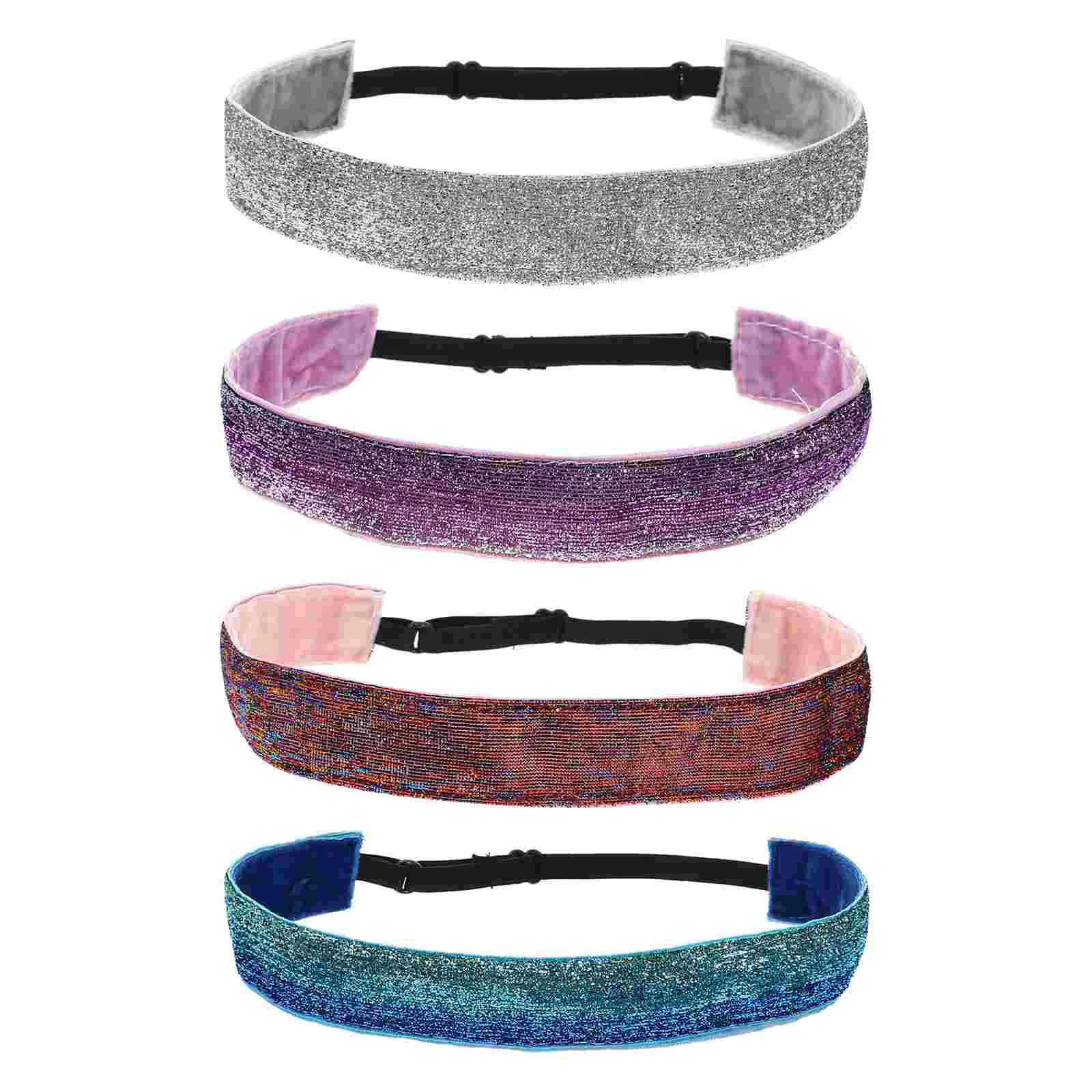 

4Pcs Child Running Head Wrap Decorative Sequins Hairband Durable Head Wrap