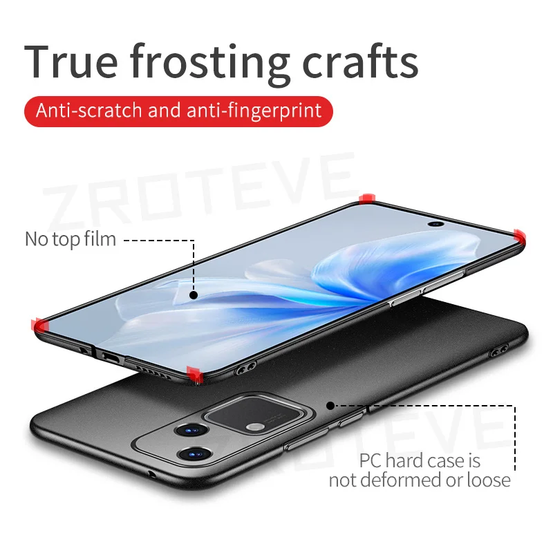 Тонкий жесткий матовый чехол для телефона VIVO V30 Pro V30Pro VivoV30Pro
