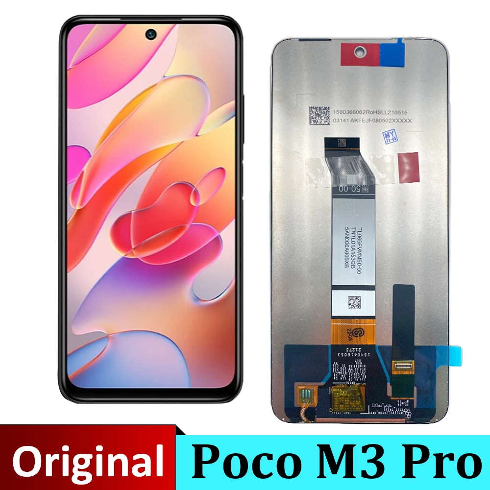 

6,53 ''Оригинальный ЖК-экран для Xiaomi Poco M3 M2010J19CG, сенсорная панель, дигитайзер, ЖК-дисплей для Redmi 9T M2010J19CT