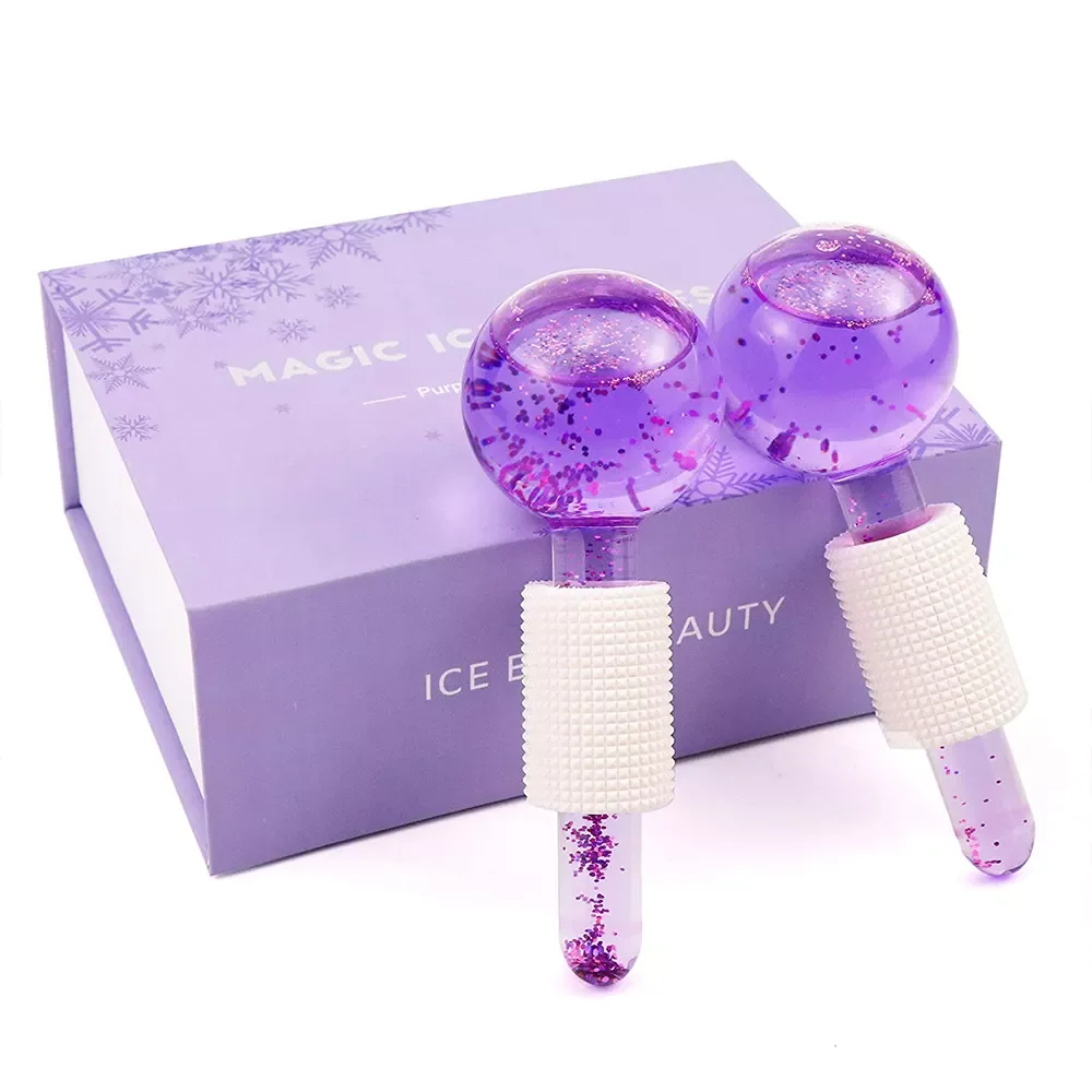 

Ice Globe 2PC Facial Roller for Cold Or Hot Skin Massagers For Face and Eye Rollers Reduce Puffiness Beauty Salon Use